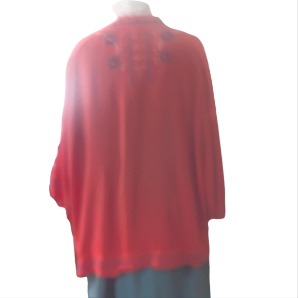 Curations Open Coral Floral Cardigan/Komino .. Size 2X/3X - Picture 3 of 8